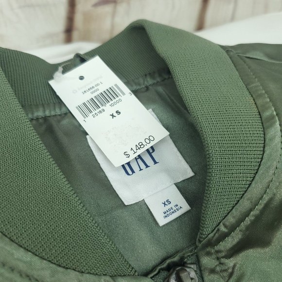 Gap Womens Olive Green Front Pockets Full Zip Utility Trench Coat Size XS - Picture 8 of 15